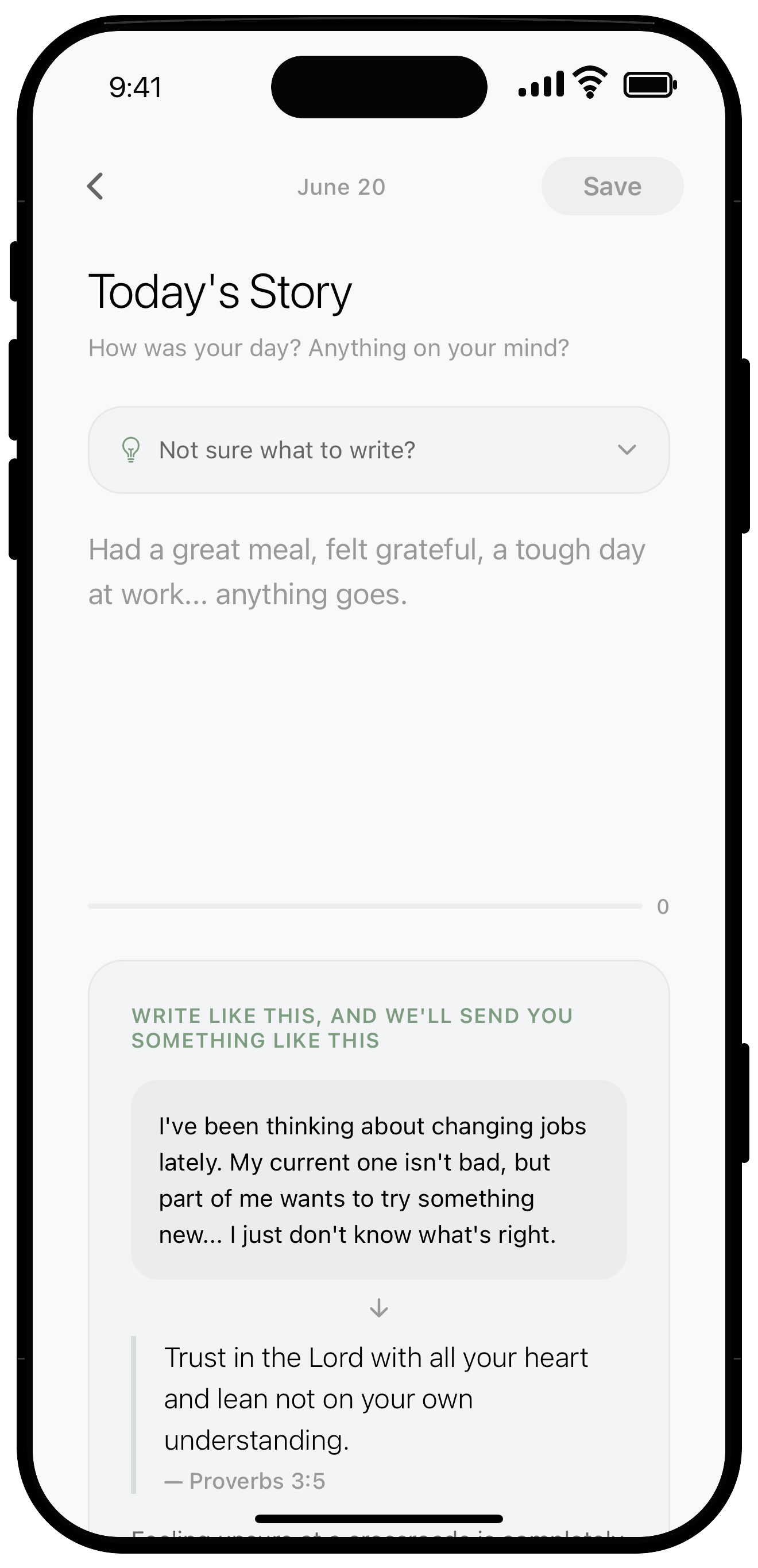 Bible Life prayer journal on iPhone